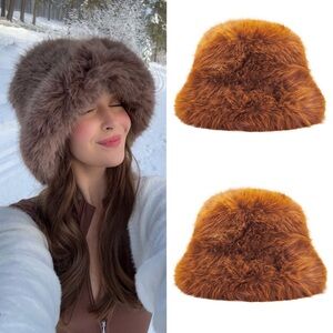 Jocelyn Faux Fur oversized Bucket Hat